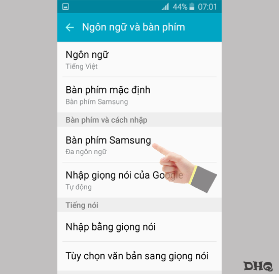 Chọn Bàn phím Samsung